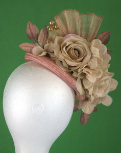 Nude blush floral fascinator