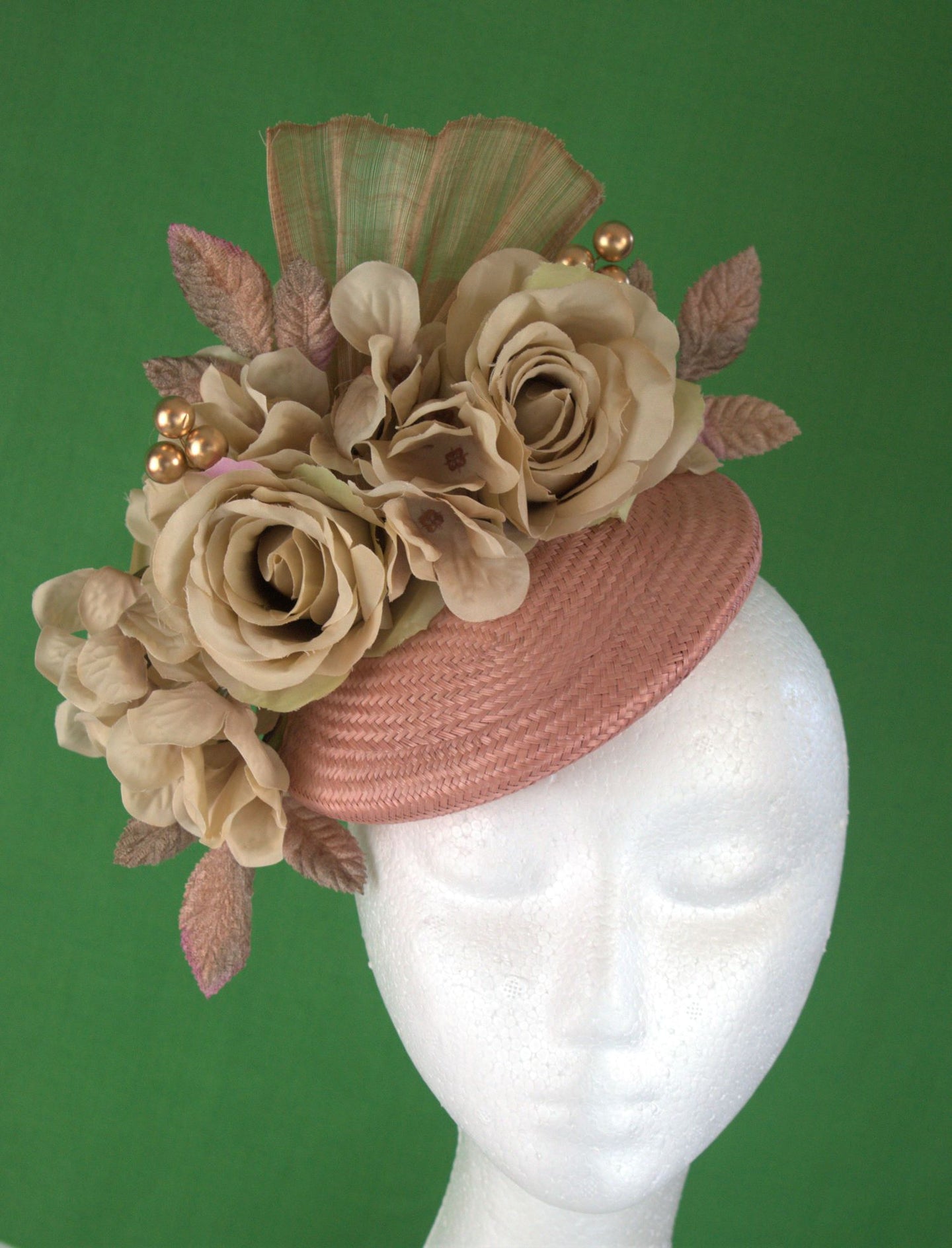 Nude blush floral fascinator