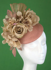 Nude blush floral fascinator