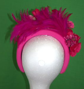 Fuschia floral headband