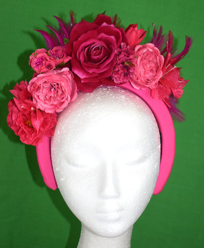 Fuschia floral headband