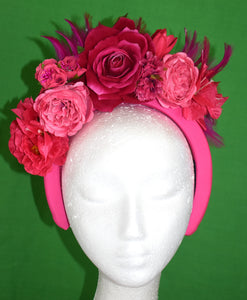 Fuschia floral headband