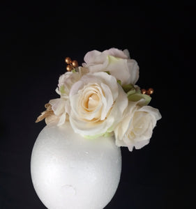 Cream roses fascinator