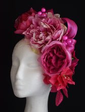 Load image into Gallery viewer, Hot pink floral crown