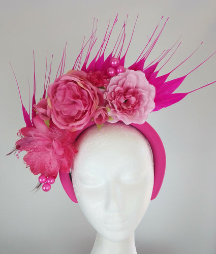 Hot pink floral crown