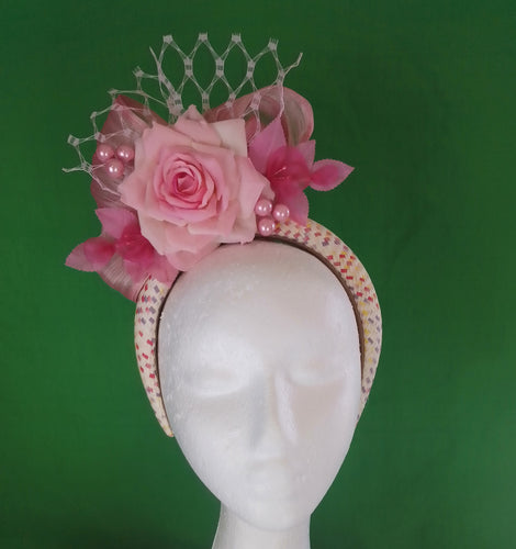 Light pink floral fascinator