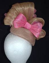 Load image into Gallery viewer, Pink and nude floral fascinator