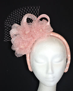 Pale pink peach heart headband