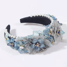 Load image into Gallery viewer, Blue jewelled headband