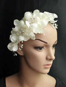 Ivory cream off white floral fascinator