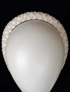 Cream pearl headband fascinator