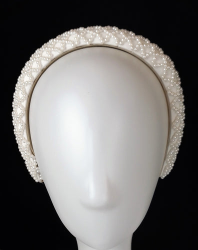 Cream pearl headband fascinator