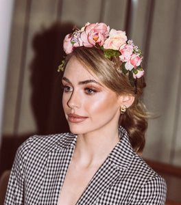 Pink floral headband