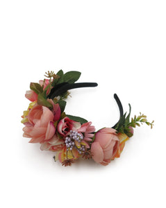 Pink floral headband