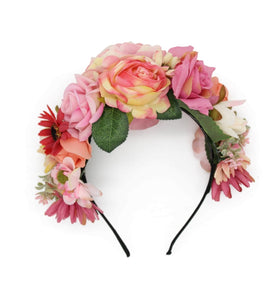 Pink floral headband