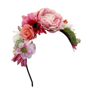 Pink floral headband