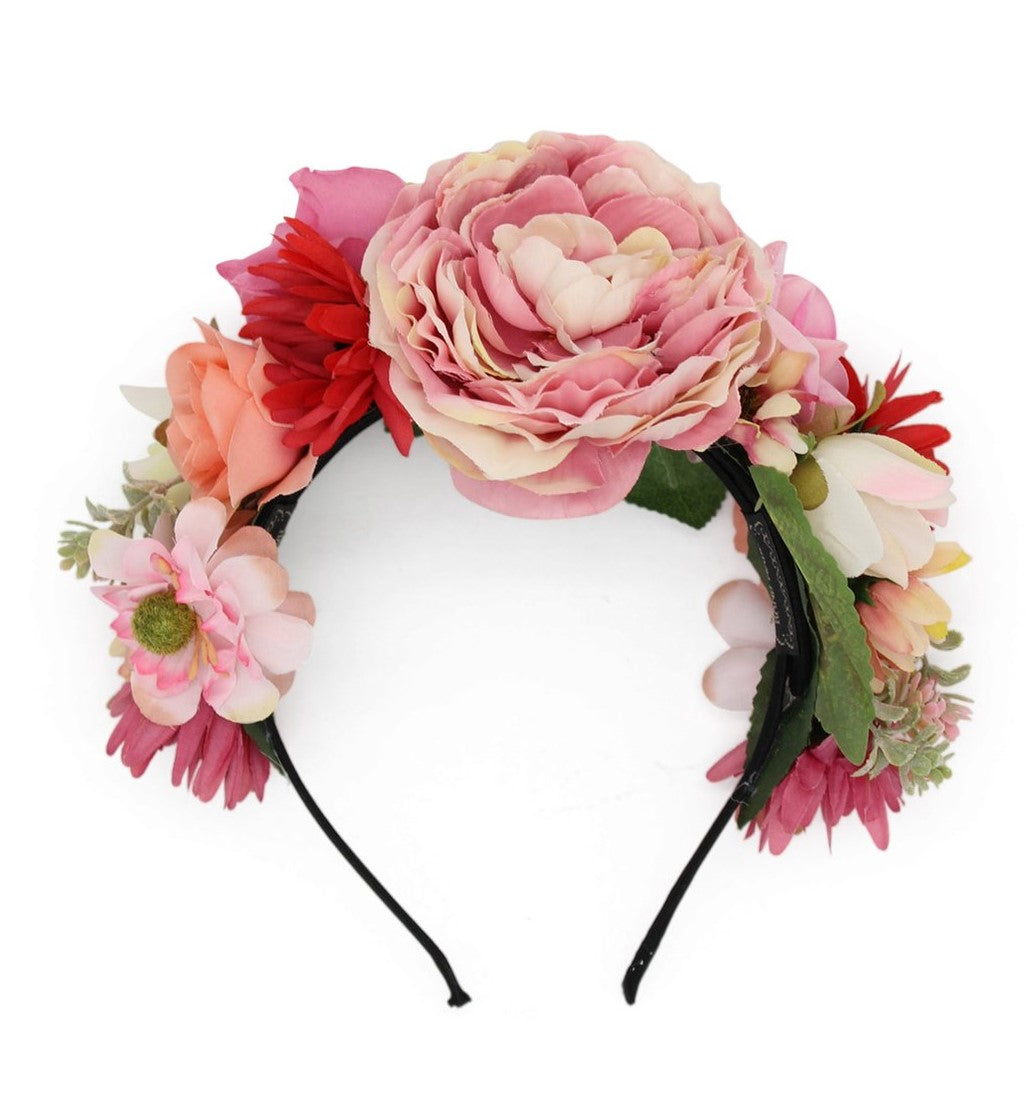 Pink floral headband