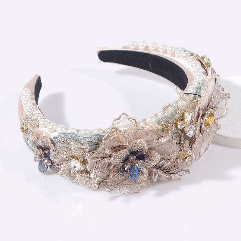 Nude beige jewelled headband