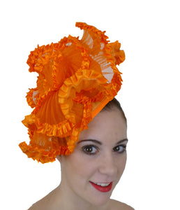 Orange frill ruffle fascinator