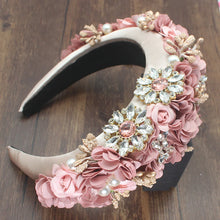 Load image into Gallery viewer, Pink and gold floral headband