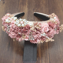 Load image into Gallery viewer, Pink and gold floral headband