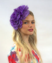 Load image into Gallery viewer, Purple floral crown fascinator