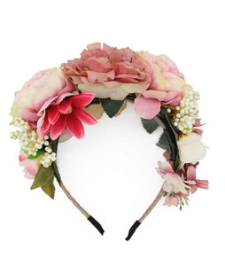 Pink floral crown